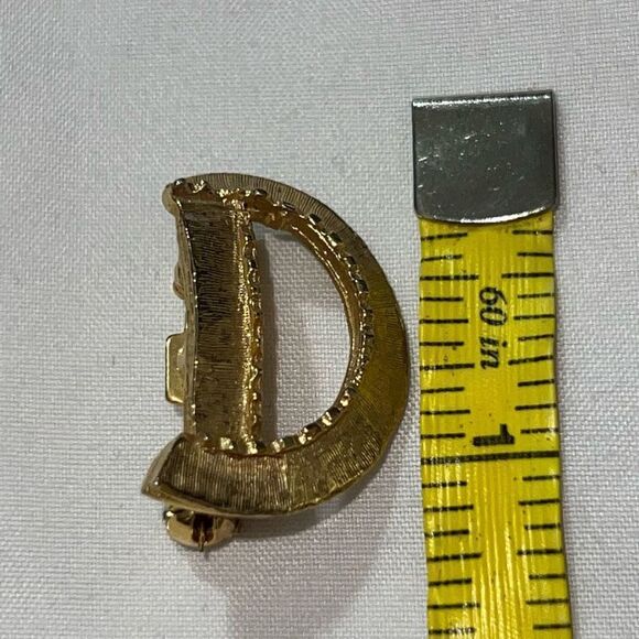 Vintage MCM Initial “D” Brooch - Picture 5 of 5